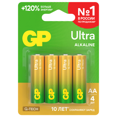Элемент питания  GP Ultra 15AU-2CRS АА 4шт., фото 1